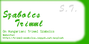 szabolcs trimml business card